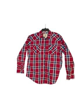 Coastal Red & Blue Plaid Pearl Snap Shirt XXL Long Sleeve Western Style